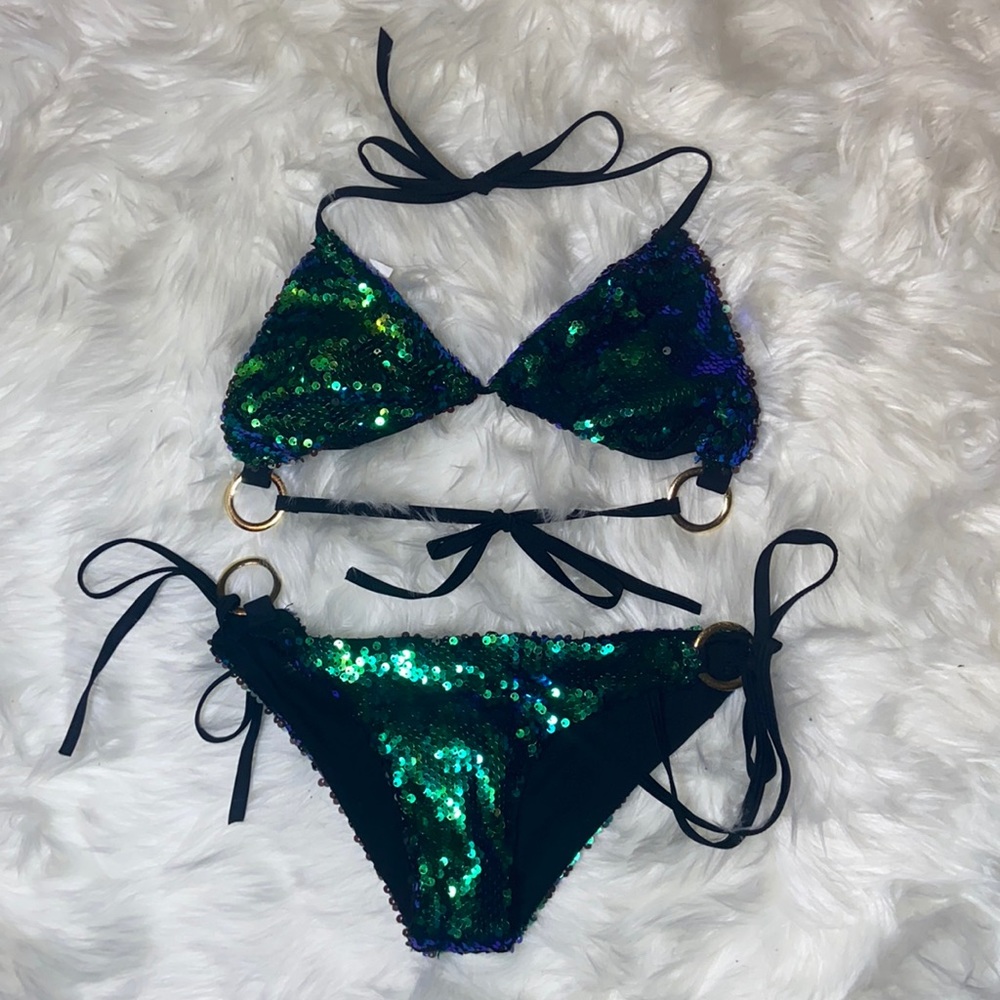 Sequins Two Piece Bathing Suit